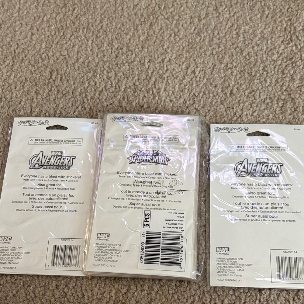 Marvel Sticker Trio Pack - Red, Purple, Blue Accents NWT - Picture 3 of 4
